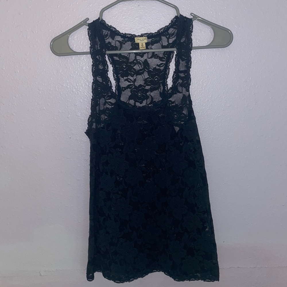Gilly hicks navy blue lace tank top
